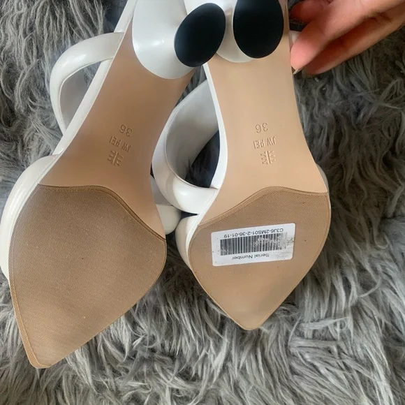 JW PEI White Sculptural Heels with Stiletto - Picture 3 of 4